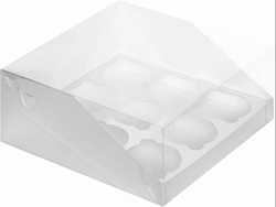 Коробка на 9 капкейков с пластиковой крышкой