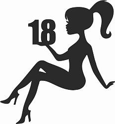 Топпер "Девушка, волосы хвост, 18 лет" ч 11*13 см